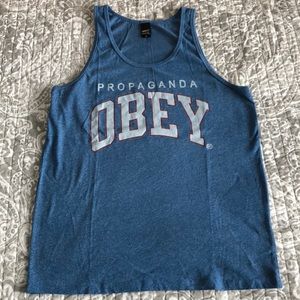 OBEY - Blue Marled Tank Top - Size M